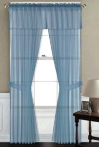 blue curtain for small window