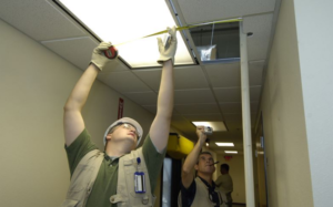 fixing an access door
